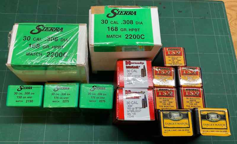 Rifle Bullets: 30 Cal 308 Dia
