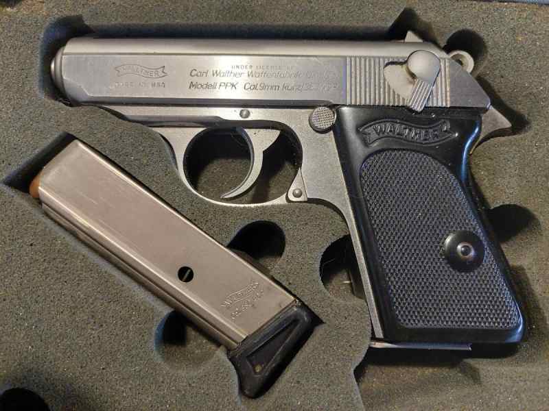 Walther PPK .380ACP Stainless Steel w/ Case 2 Mags