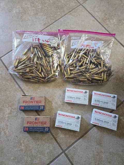 380 5.56 rounds with mix of green tip