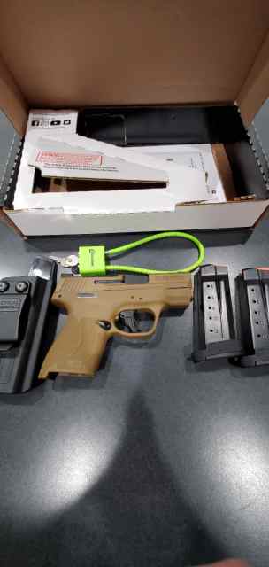 S&amp;W M&amp;P Shield Plus 9mm Pistol, Dark Earth