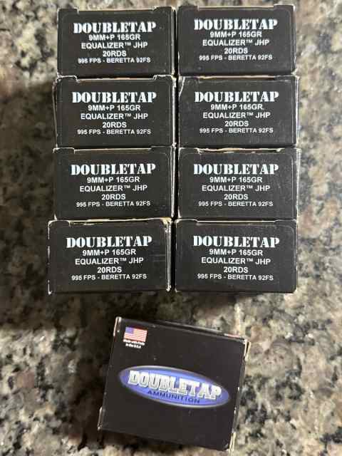 Double tap 9mm 165 JHP Equalizer 180rnds