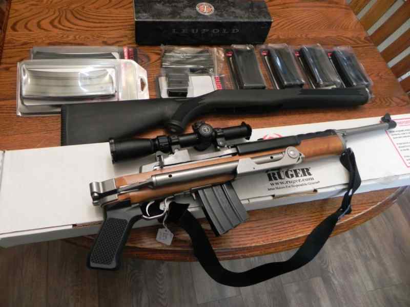 Ruger Mini 14 ranch Rifle/Leupold Scope and extras