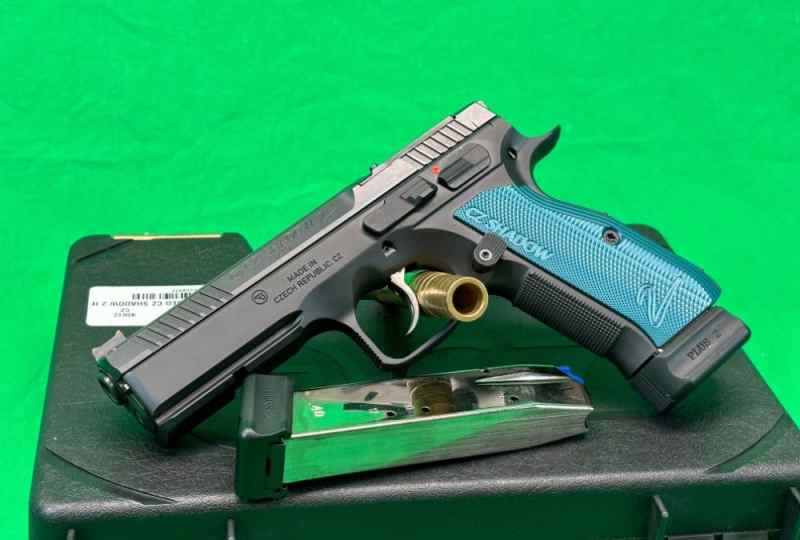 CZ Shadow 2 9mm Blue Grips w/ 2-mags &amp; Trijicon RM