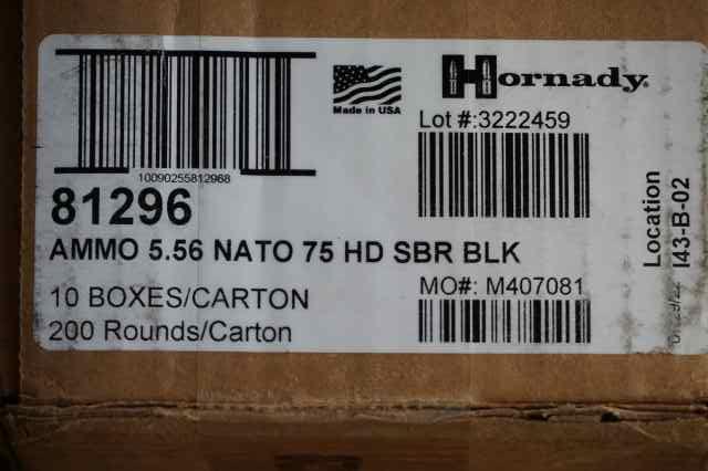 Hornady 5.56 NATO SBR Ammo 81296... FACTORY...