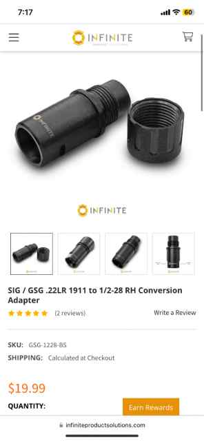 SIG / GSG .22LR 1911 to 1/2-28 RH Conversion 