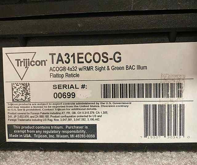 Trijicon ACOG 4X32 Grn CH 223 RMR DE TA31EC0S-G 71