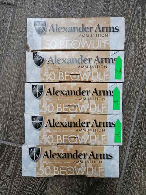 Alexander Arms .50 Beowulf 335 FMJ Rainier