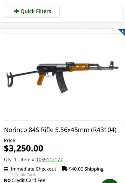 WTT NORINCO PRE BAN 84S UNDER FOLDER AK47