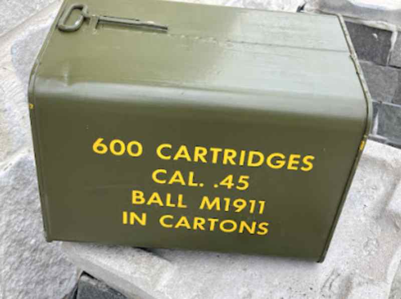 WW2 .45ACP Ammo in sealed tin .75¢ per rnd $450