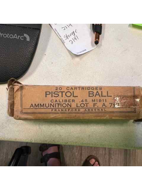 Frankford Arsenal .45 ACP ammo made in 1939