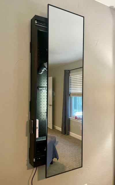 Hidden Concealment Locking Wall Mirror