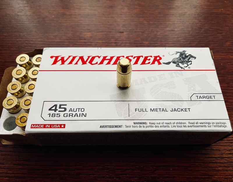 Winchester 45 ACP 185 Grain FMJ - 50 Count